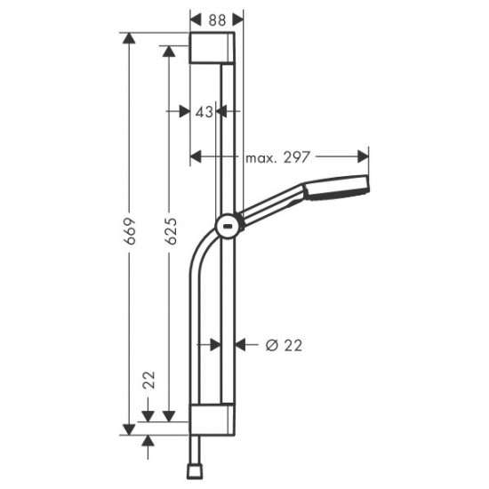 Душовий набір Hansgrohe Pulsify Select Relaxation 105 3jet 65 см, хром (24160000)