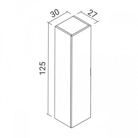 MORETTA пенал підвісний 125*30*27см, black