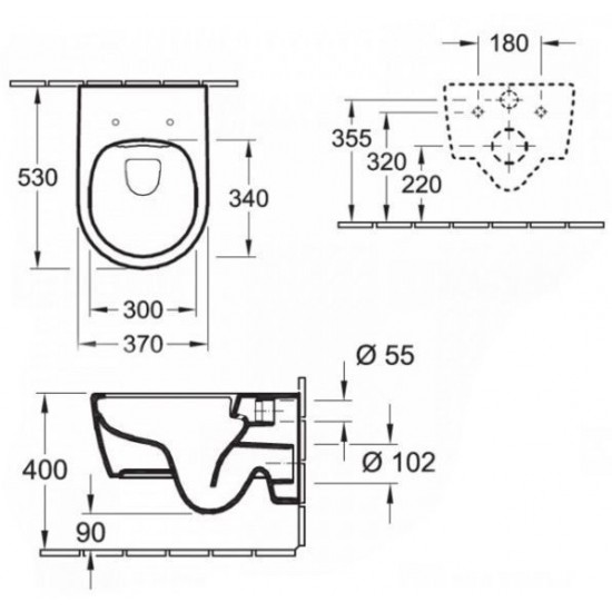 Унитаз подвесной Villeroy&Boch Avento DirectFlush с сиденьем Soft Close, QuickRelease (5656HR01)