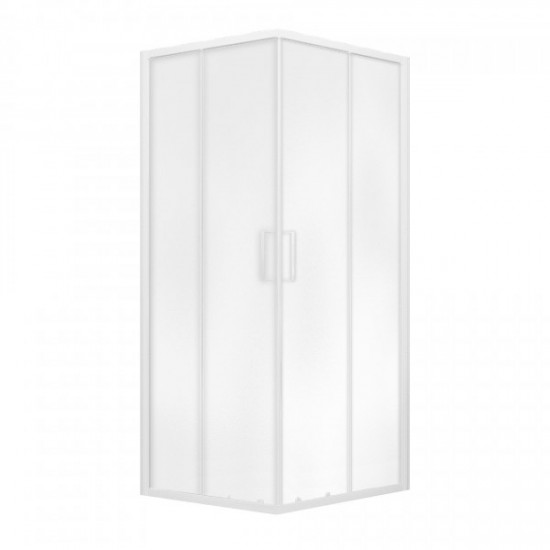 Eger VI'Z квадратна душова кабіна 80~90х185см , регульований білий профіль, скло 