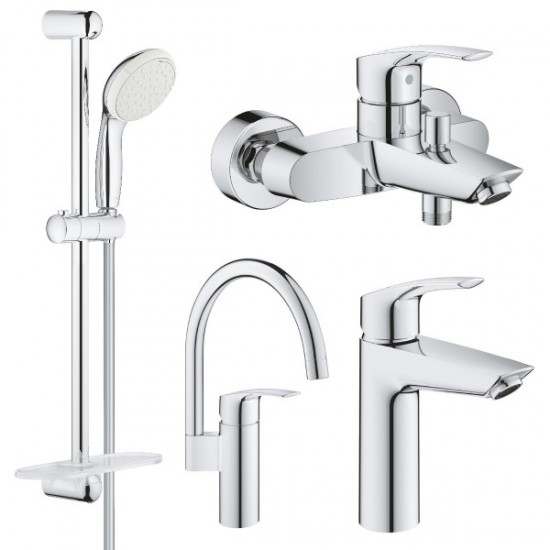 Комплект змішувачів для ванної кімнати та кухні Grohe Eurosmart New (UA123248MK)