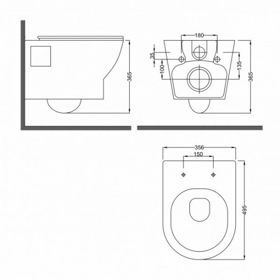 Підвісний унітаз RJ FEEL Rimless, сидіння поліпропілен slow-closing (RJ4545)