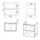 VALTICE комплект меблів 60см, сірий: тумба підвісна, 2 ящики + умивальник накладний арт i11042A