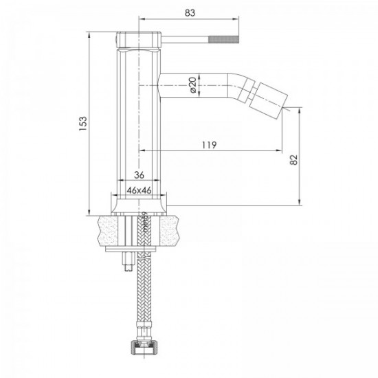 Imprese BRENTA змішувач для биде, хром (ZMK071901070)