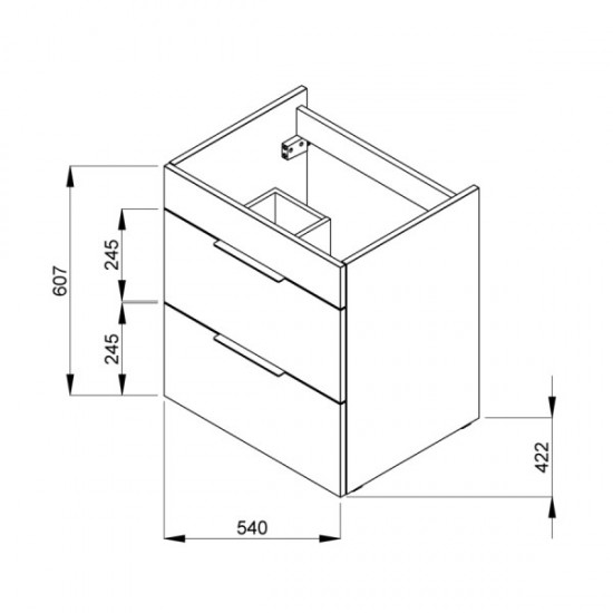 Roca SUIT тумба 55, з усмивальніком, білий глянець (A85118A806) Roca SUIT тумба 55, з усмивальніком, білий глянець (A85118A806)