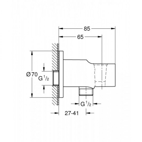 Подключение для душевого шланга Grohe Relexa, черный матовый (286282431)