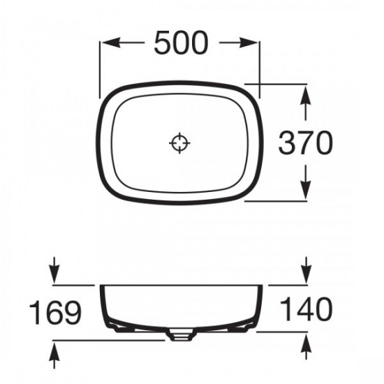 Накладна овальна раковина Inspira Soft 500x370 (A327500000)