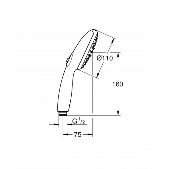 Ручной душ Grohe Tempesta 110, 2 режима струи, черный матовый (261612433)