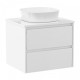 NETKA комплект меблів 70см, білий: тумба підвісна, зі стільницею, 2 ящика + умивальник накладний