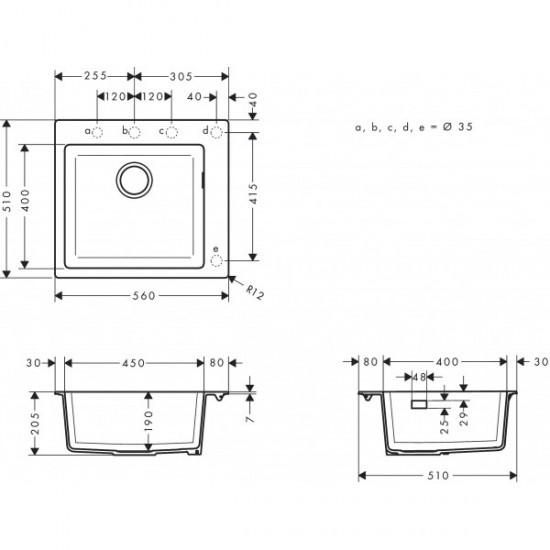 Кухонна мийка Hansgrohe S510-F450 560х510