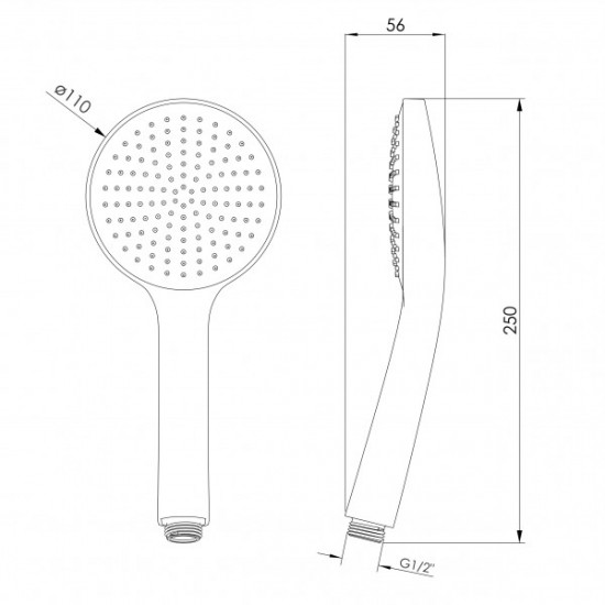 Душ ручний IMPRESE LSR-110R, 110 мм, 1 режим, хром (f03600101AN)