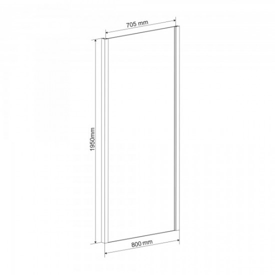 Бічна стінка 80*195 см, для комплектації з дверима 599-150 (h)