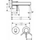 Смеситель для умывальника Hansgrohe Finoris, излив 168 мм на 2 отверстия, черный матовый (76051670)