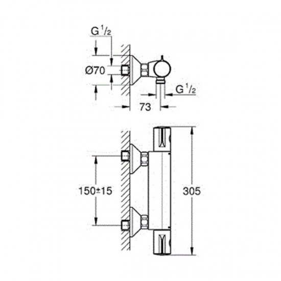 Grohe GROHTHERM 800 термостат для душа 1/2