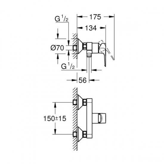 Змішувач для душу Grohe BauLoop New (23634001)